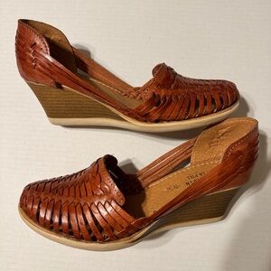 Huarache Brown Wedge Sandal Heel